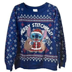 Disney Women Lilo & Stich Light-Up Ugly Sweater Merry Stitchmas Christmas Size M